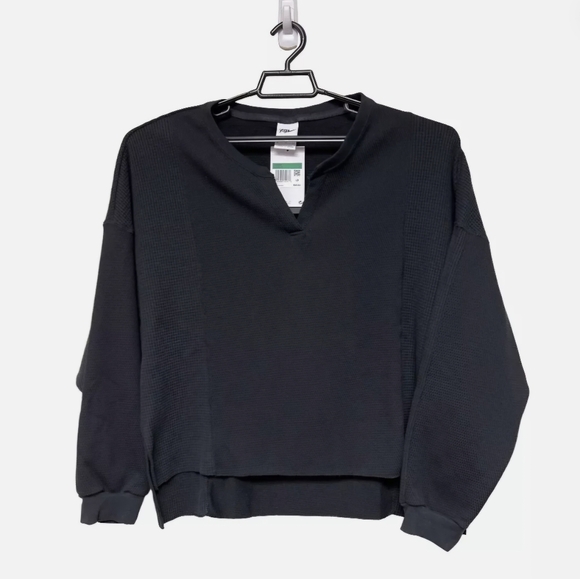 Nike Yoga Dri-Fit Long Sleeve Shirt waffle thermal Oversize Sweatshirt Sweater S - Picture 5 of 5